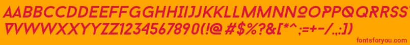 Baron Neue Italic Font – Red Fonts on Orange Background