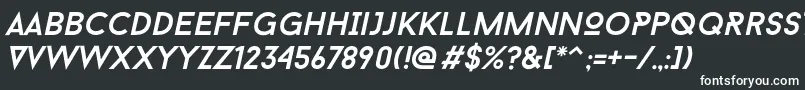 フォントBaron Neue Italic – 黒い背景に白い文字