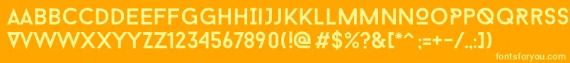 フォントBaron Neue – オレンジの背景に黄色の文字