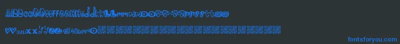 Pleasureriot Font – Blue Fonts on Black Background