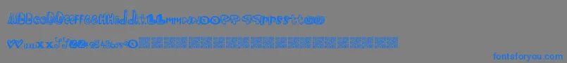 Pleasureriot-fontti – siniset fontit harmaalla taustalla