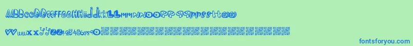 Pleasureriot Font – Blue Fonts on Green Background