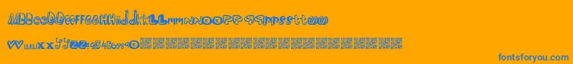 Pleasureriot-fontti – siniset fontit oranssilla taustalla