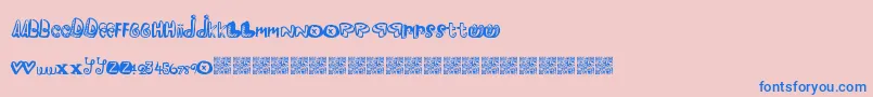 フォントPleasureriot – ピンクの背景に青い文字