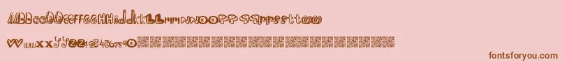 フォントPleasureriot – ピンクの背景に茶色のフォント