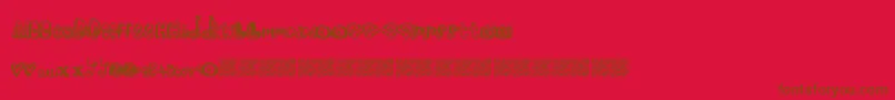 Pleasureriot Font – Brown Fonts on Red Background