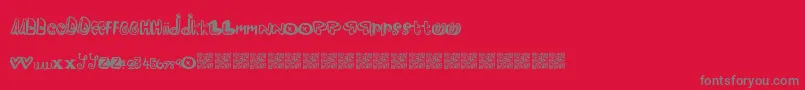 Pleasureriot-Schriftart – Graue Schriften auf rotem Hintergrund