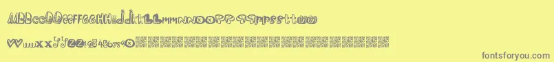 Pleasureriot Font – Gray Fonts on Yellow Background