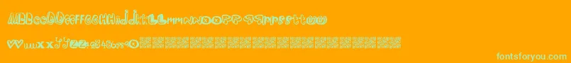 Шрифт Pleasureriot – зелёные шрифты на оранжевом фоне