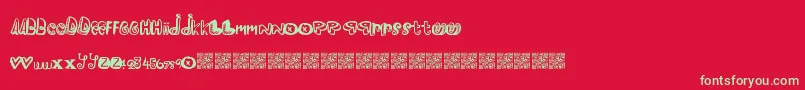 Pleasureriot Font – Green Fonts on Red Background