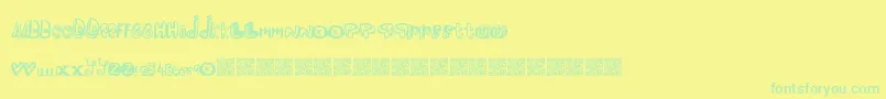 フォントPleasureriot – 黄色い背景に緑の文字