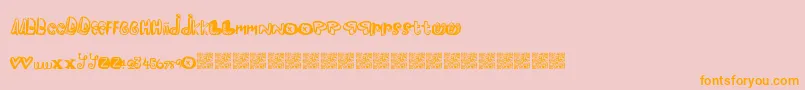 Police Pleasureriot – polices orange sur fond rose