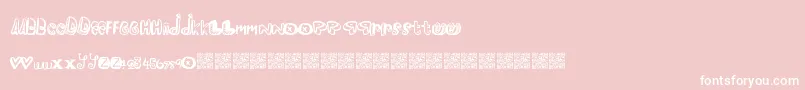 Pleasureriot-Schriftart – Weiße Schriften auf rosa Hintergrund