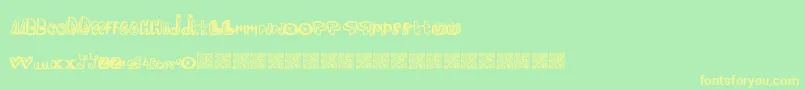 Fonte Pleasureriot – fontes amarelas em um fundo verde