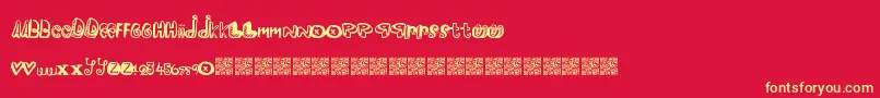 Pleasureriot Font – Yellow Fonts on Red Background