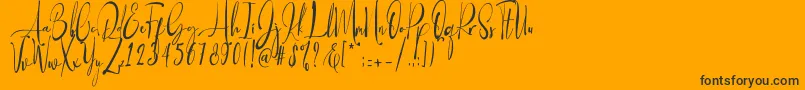 Baropetha Signature1  -Schriftart – Schwarze Schriften auf orangefarbenem Hintergrund