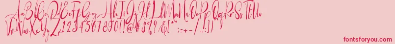 Baropetha Signature1   Font – Red Fonts on Pink Background