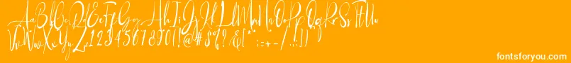Шрифт Baropetha Signature1   – белые шрифты на оранжевом фоне