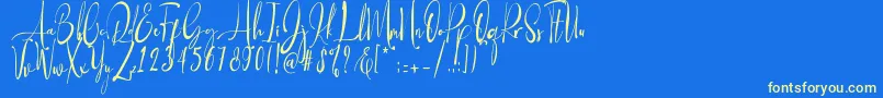 Baropetha Signature1   Font – Yellow Fonts on Blue Background