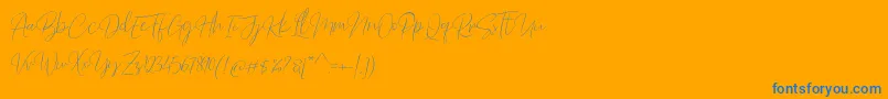 Police Barosaki Script – polices bleues sur fond orange