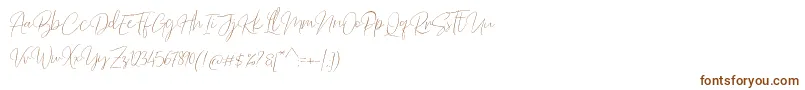 Czcionka Barosaki Script – brązowe czcionki na białym tle