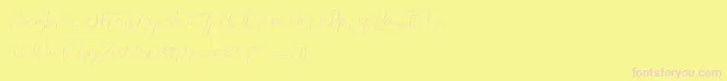 Barosaki Script-fontti – vaaleanpunaiset fontit keltaisella taustalla