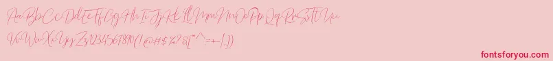 Barosaki Script Font – Red Fonts on Pink Background