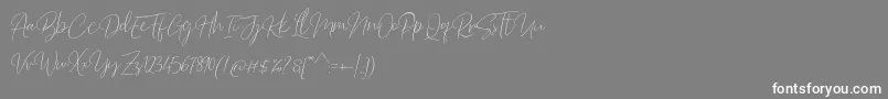 Barosaki Script-Schriftart – Weiße Schriften auf grauem Hintergrund