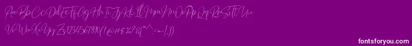 Police Barosaki Script – polices blanches sur fond violet