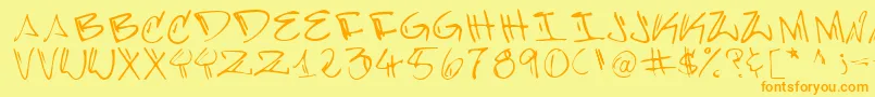 BARRA Font – Orange Fonts on Yellow Background