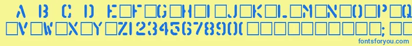 barrel Font – Blue Fonts on Yellow Background