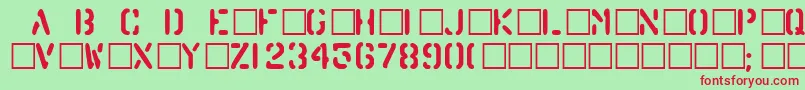 barrel Font – Red Fonts on Green Background