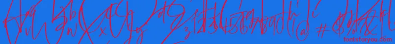 Barrington-Schriftart – Rote Schriften auf blauem Hintergrund