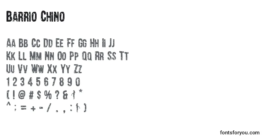 Шрифт Barrio Chino – алфавит, цифры, специальные символы