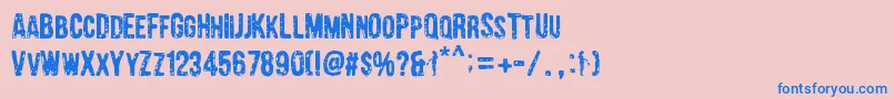 Barrio Chino Font – Blue Fonts on Pink Background