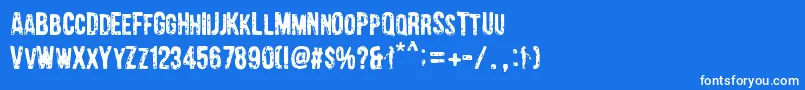 Barrio Chino Font – White Fonts on Blue Background