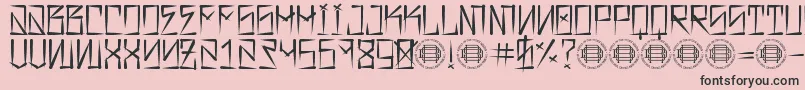 Barrio Rifa-Schriftart – Schwarze Schriften auf rosa Hintergrund