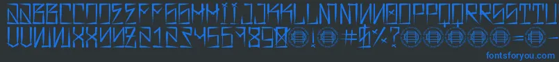 Barrio Rifa Font – Blue Fonts on Black Background