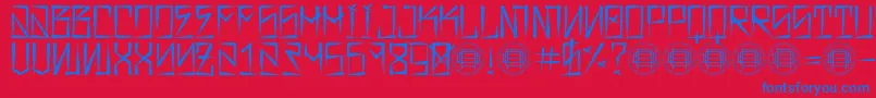 Barrio Rifa Font – Blue Fonts on Red Background