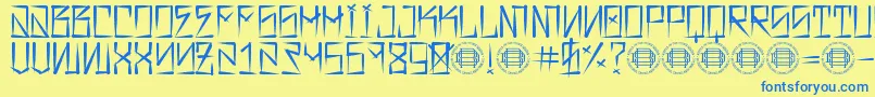 Шрифт Barrio Rifa – синие шрифты на жёлтом фоне