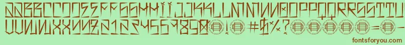 Шрифт Barrio Rifa – коричневые шрифты на зелёном фоне