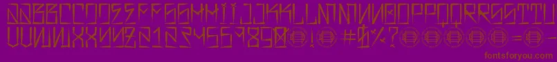 Barrio Rifa-Schriftart – Braune Schriften auf violettem Hintergrund