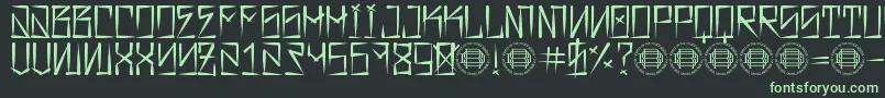 Шрифт Barrio Rifa – зелёные шрифты на чёрном фоне