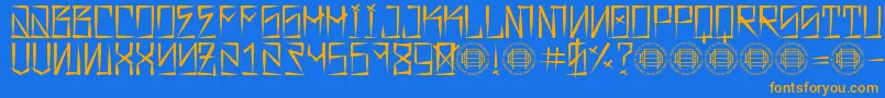 Шрифт Barrio Rifa – оранжевые шрифты на синем фоне
