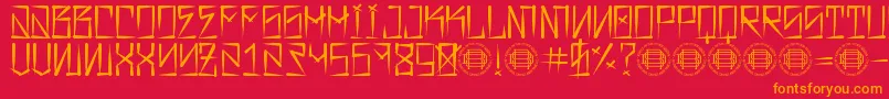 Шрифт Barrio Rifa – оранжевые шрифты на красном фоне
