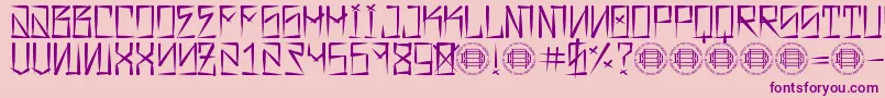 Barrio Rifa-Schriftart – Violette Schriften auf rosa Hintergrund