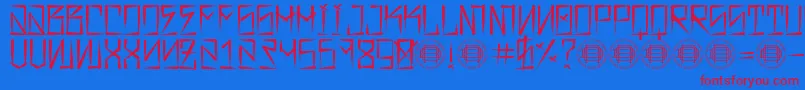 Шрифт Barrio Rifa – красные шрифты на синем фоне