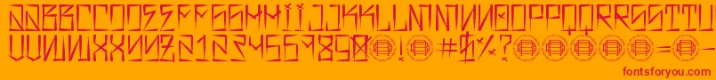 Barrio Rifa Font – Red Fonts on Orange Background