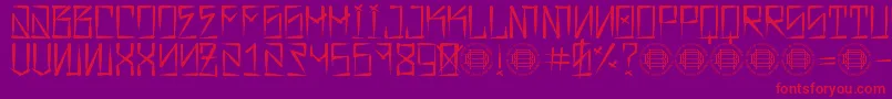 Шрифт Barrio Rifa – красные шрифты на фиолетовом фоне