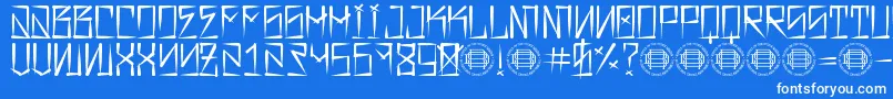 Шрифт Barrio Rifa – белые шрифты на синем фоне